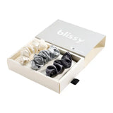 Blissy Scrunchies -  White, Gray, Silver